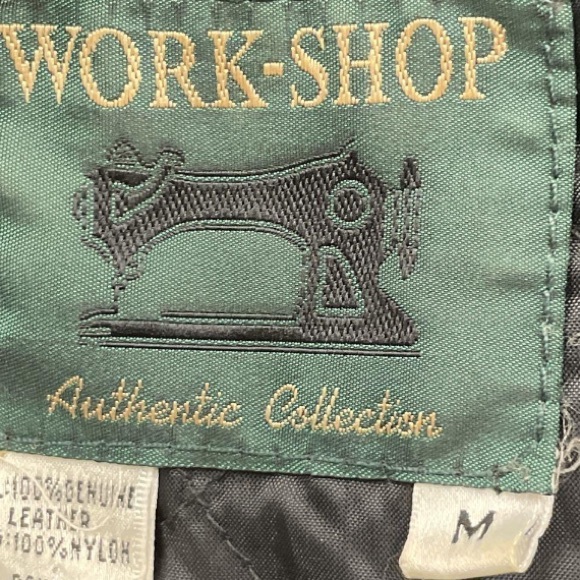 NWOT Work-Shop Authentic Black Leather Cropped Motorcycle Jacket Size M - Picture 5 of 5